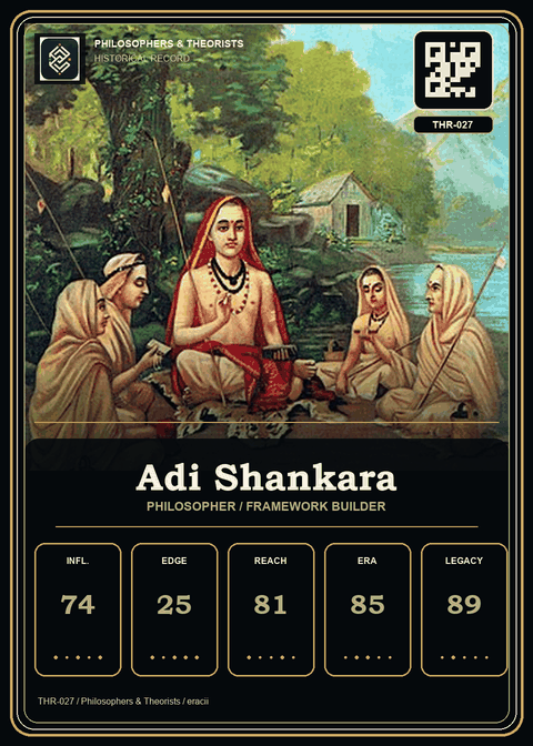 Adi Shankara individual eracii card front.