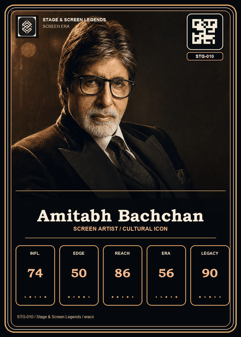 Amitabh Bachchan individual eracii card front.