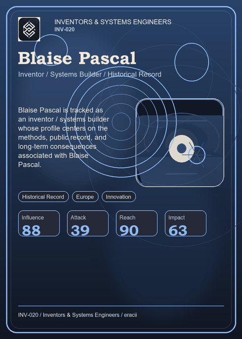 Blaise Pascal individual eracii card front.