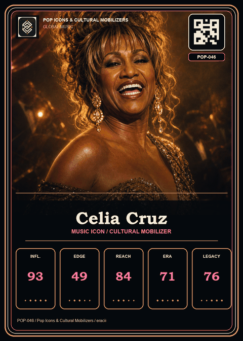 Celia Cruz individual eracii card front.