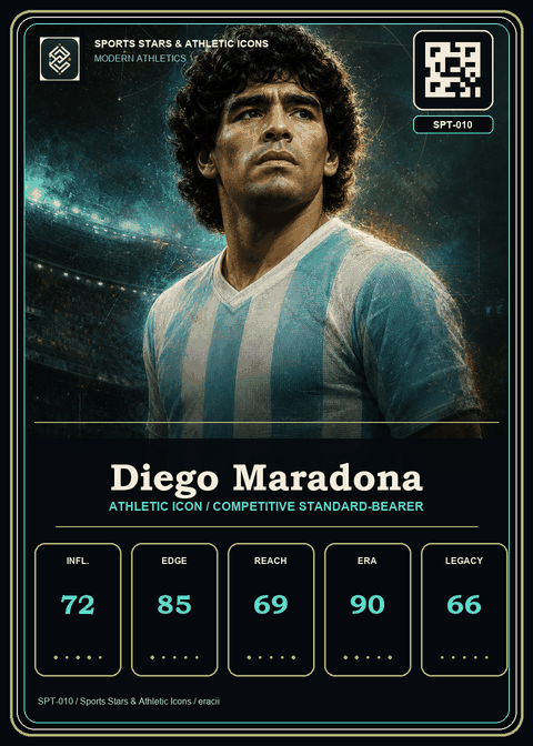 Diego Maradona individual eracii card front.