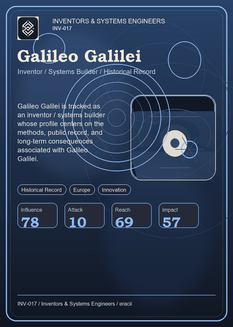 Galileo Galilei individual eracii card front.