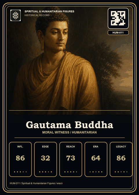 Gautama Buddha individual eracii card front.