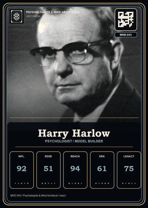 Harry Harlow individual eracii card front.