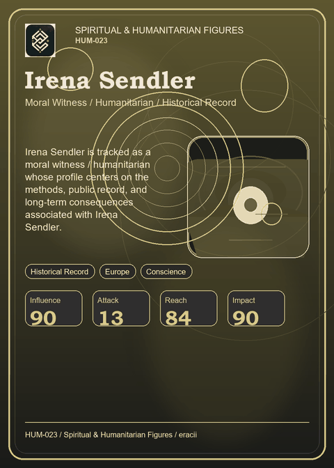 Irena Sendler individual eracii card front.