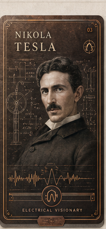 Nikola Tesla card front