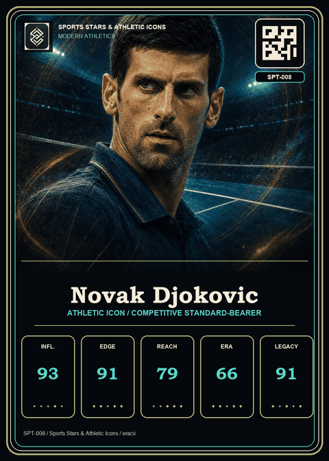 Novak Djokovic individual eracii card front.