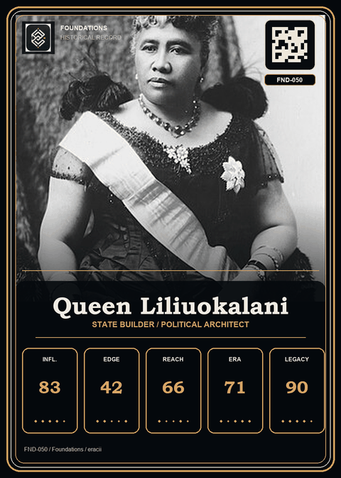 Queen Liliuokalani individual eracii card front.