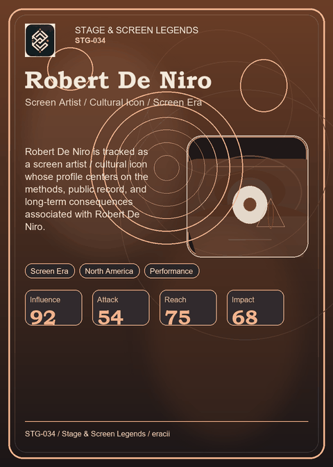 Robert De Niro individual eracii card front.
