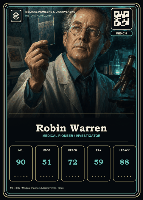 Robin Warren individual eracii card front.